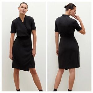M.M. LaFleur Womens Size 4 Black Tory Dress Faux Wrap Classic Work Office Career
